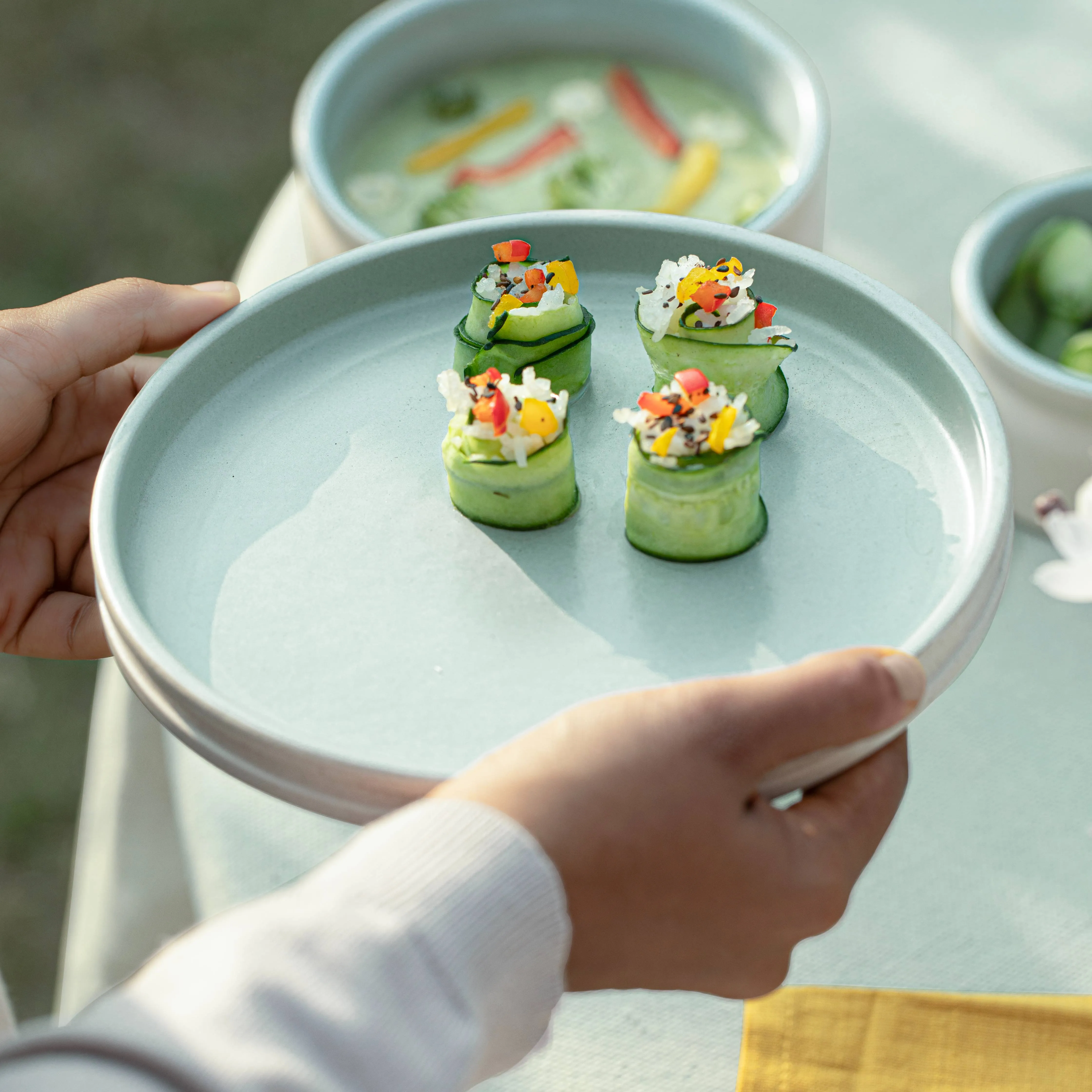 Serene Sky Ceramic Side Plate