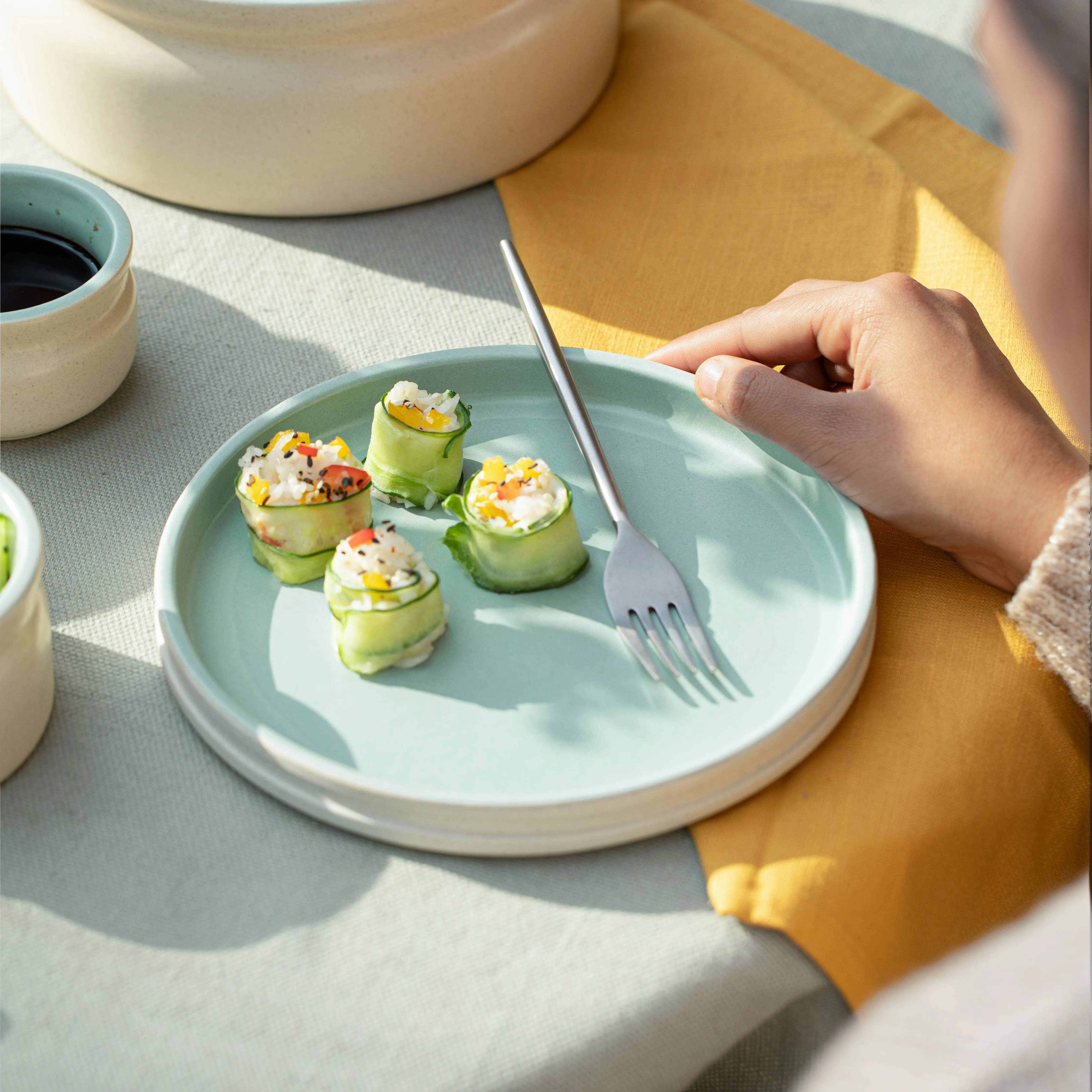 Serene Sky Ceramic Side Plate