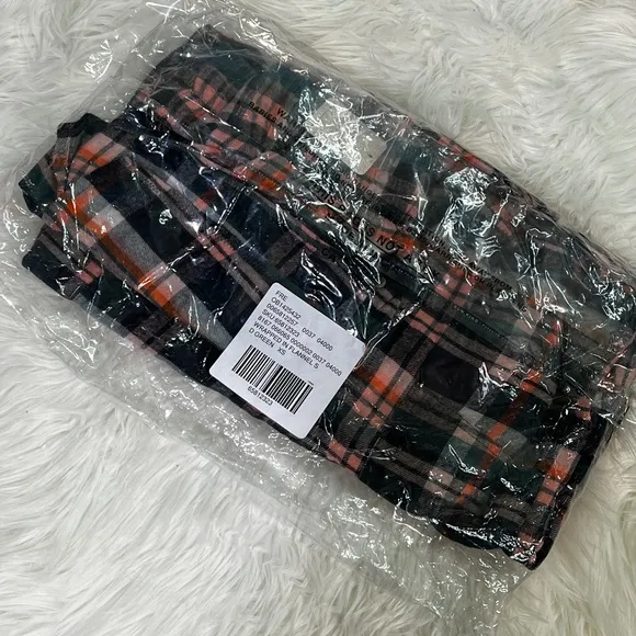 Set! ✵☽Free People☾✵ Blue   Green Plaid NWT Flannel Pajama PJ Short Set | XS