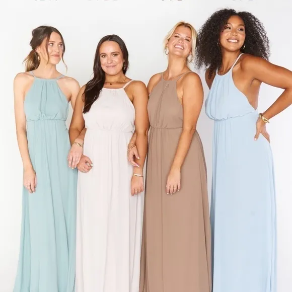 Show Me Your Mumu Amanda High Neck Maxi Dress in Dusty Blush, Women’s Size Small