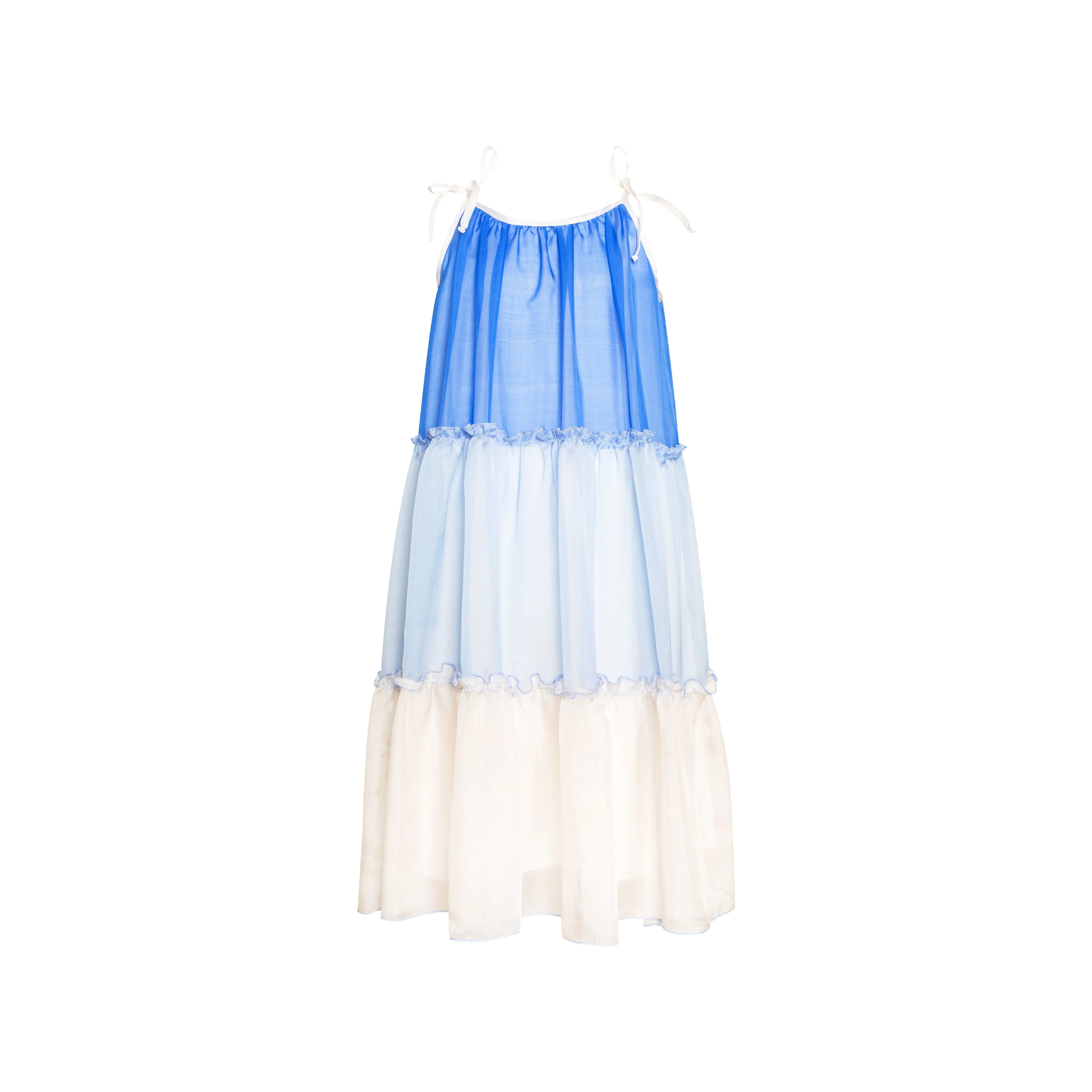 Silk Dress with Strings Dream, Blue