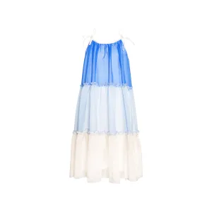 Silk Dress with Strings Dream, Blue