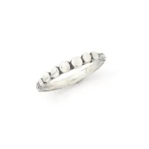 Silver Pebble Twig Ring
