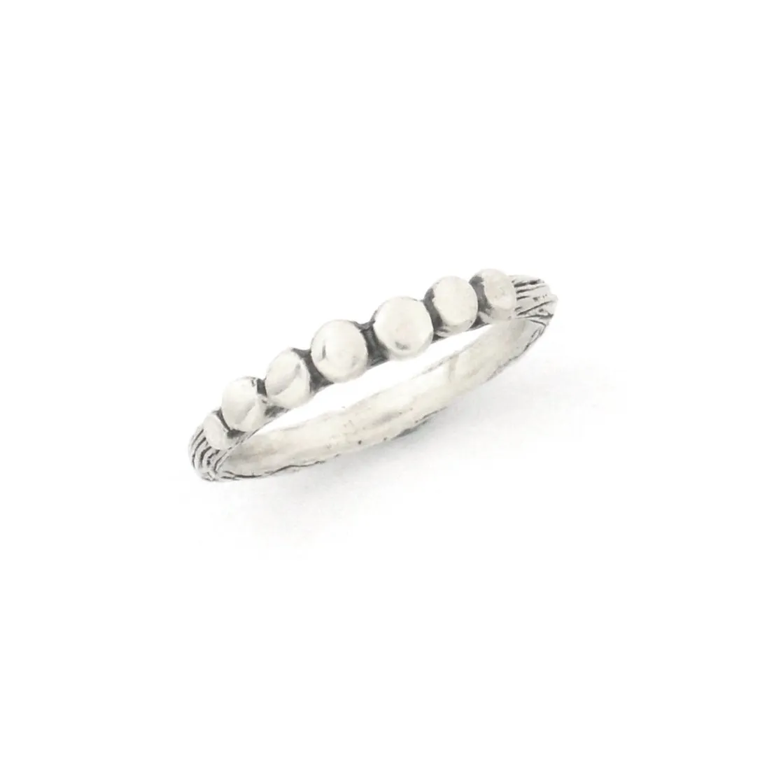 Silver Pebble Twig Ring