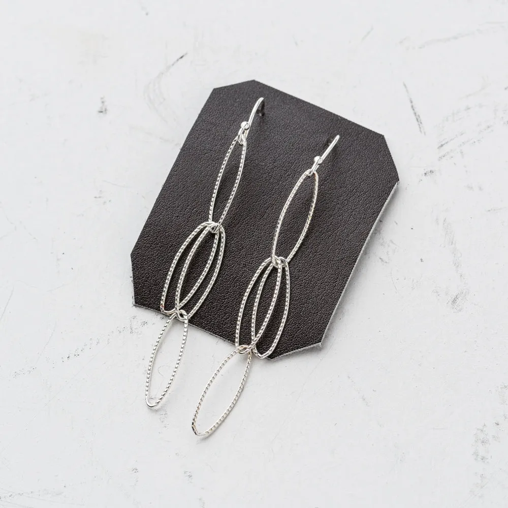 Silver Shimmer Marquise Cascade Earrings