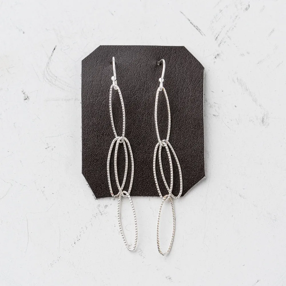 Silver Shimmer Marquise Cascade Earrings