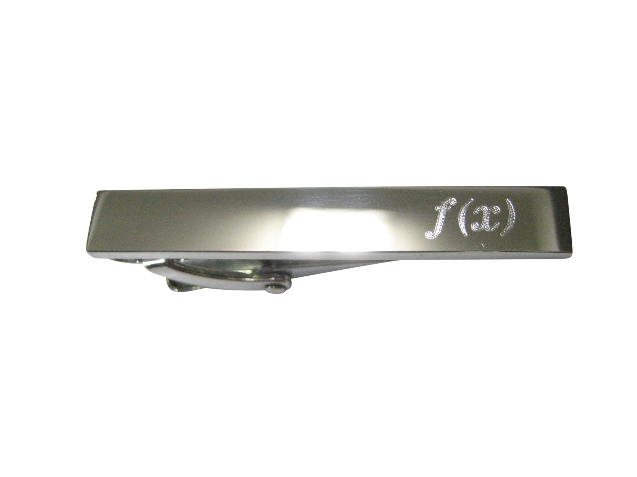 Silver Toned Etched Sleek Function of X Sleek Tie Clip