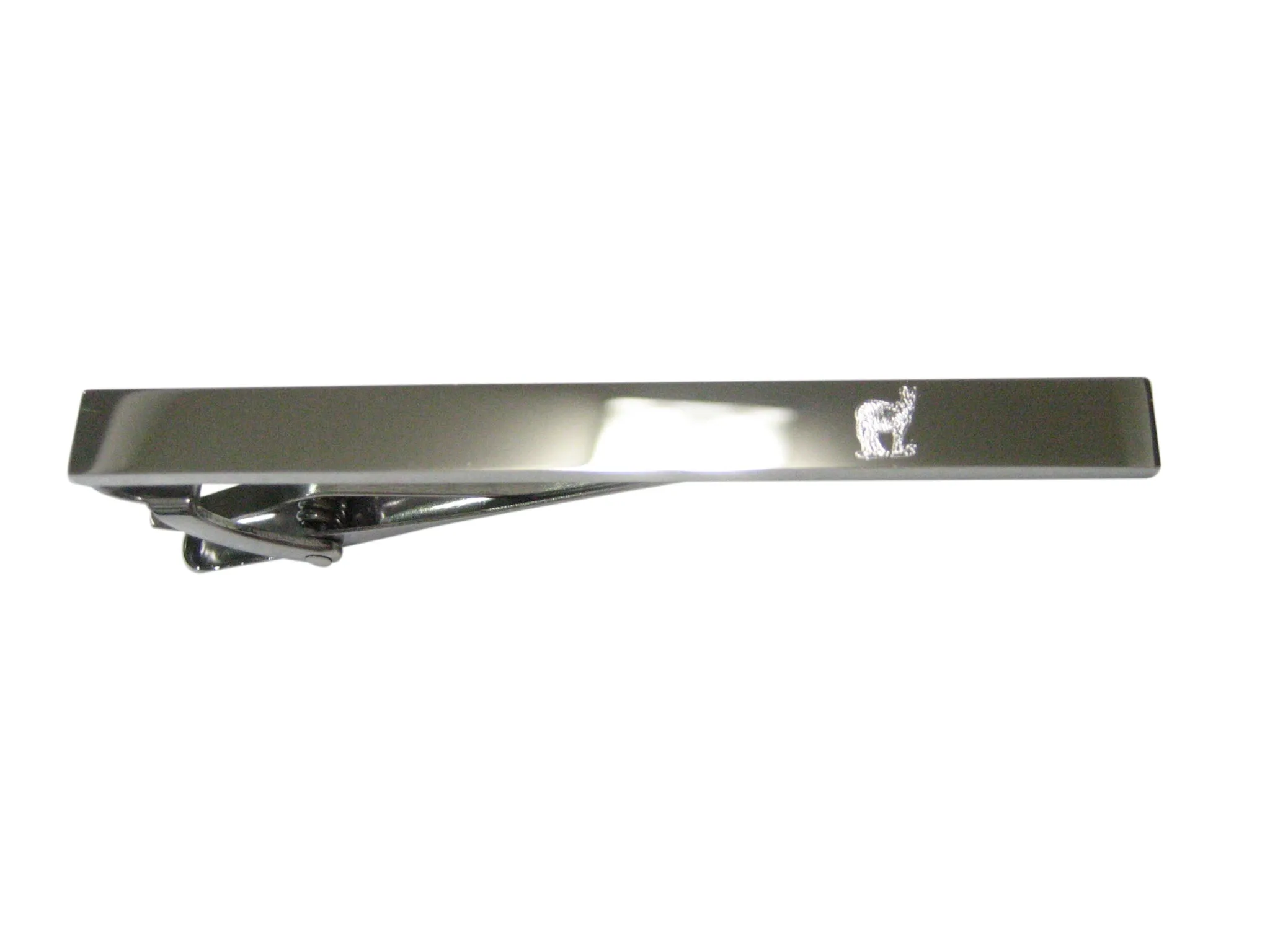 Silver Toned Etched Sleek Zebra Tie Clip