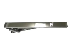 Silver Toned Etched Sleek Zebra Tie Clip