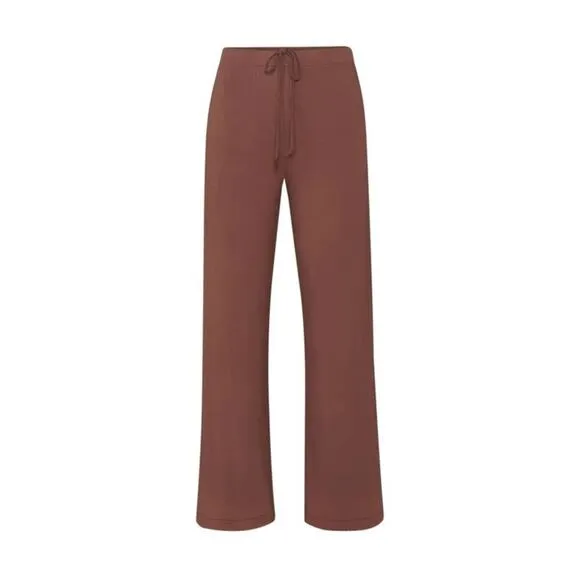 SKIMS Soft Fleece Lounge Sleep Pants Jersey Relaxed Fit Pull On Cocoa Plus Sz 4X
