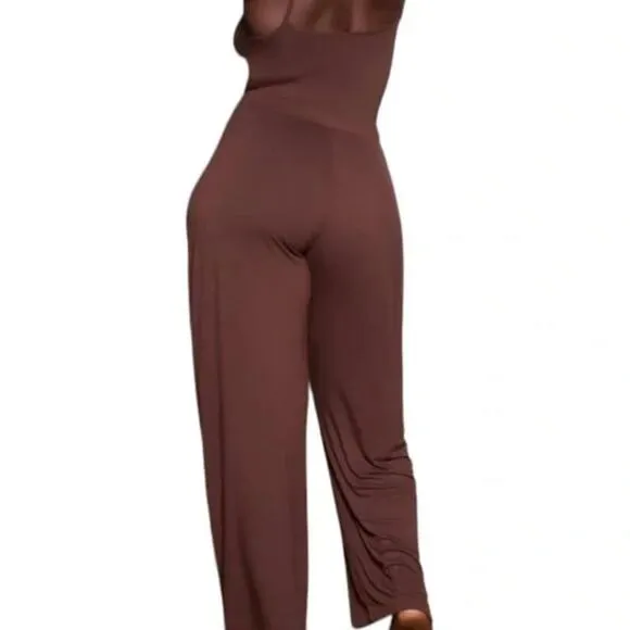 SKIMS Soft Fleece Lounge Sleep Pants Jersey Relaxed Fit Pull On Cocoa Plus Sz 4X