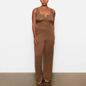 SKIMS Soft Fleece Lounge Sleep Pants Jersey Relaxed Fit Pull On Cocoa Plus Sz 4X