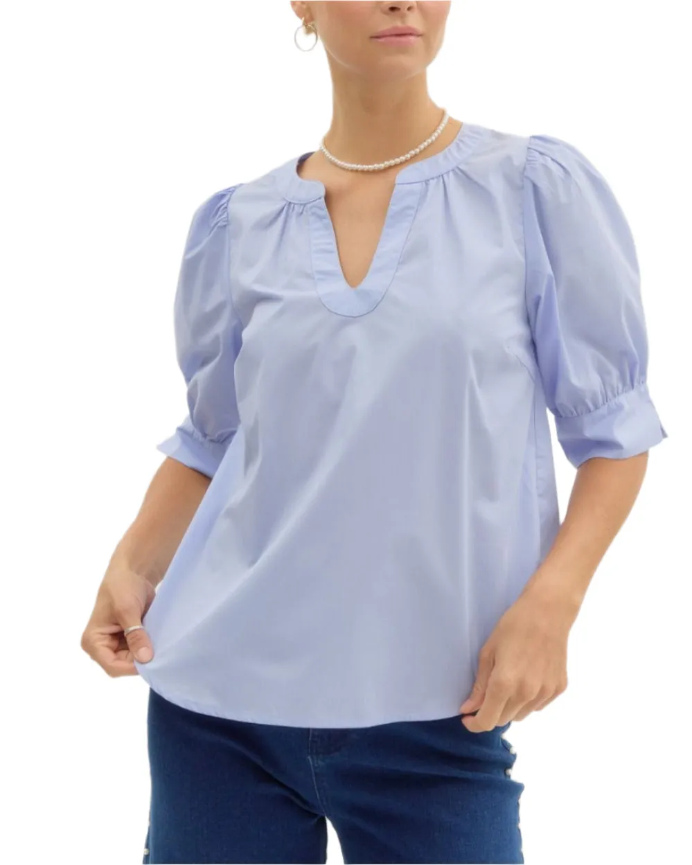Skylar Puff Sleeve Blouse - Periwinkle