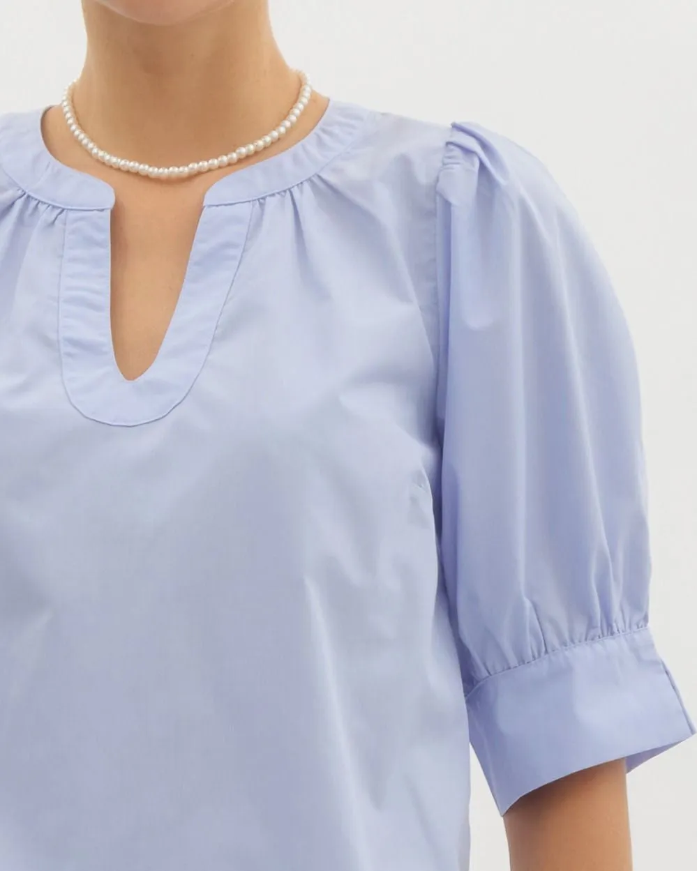 Skylar Puff Sleeve Blouse - Periwinkle