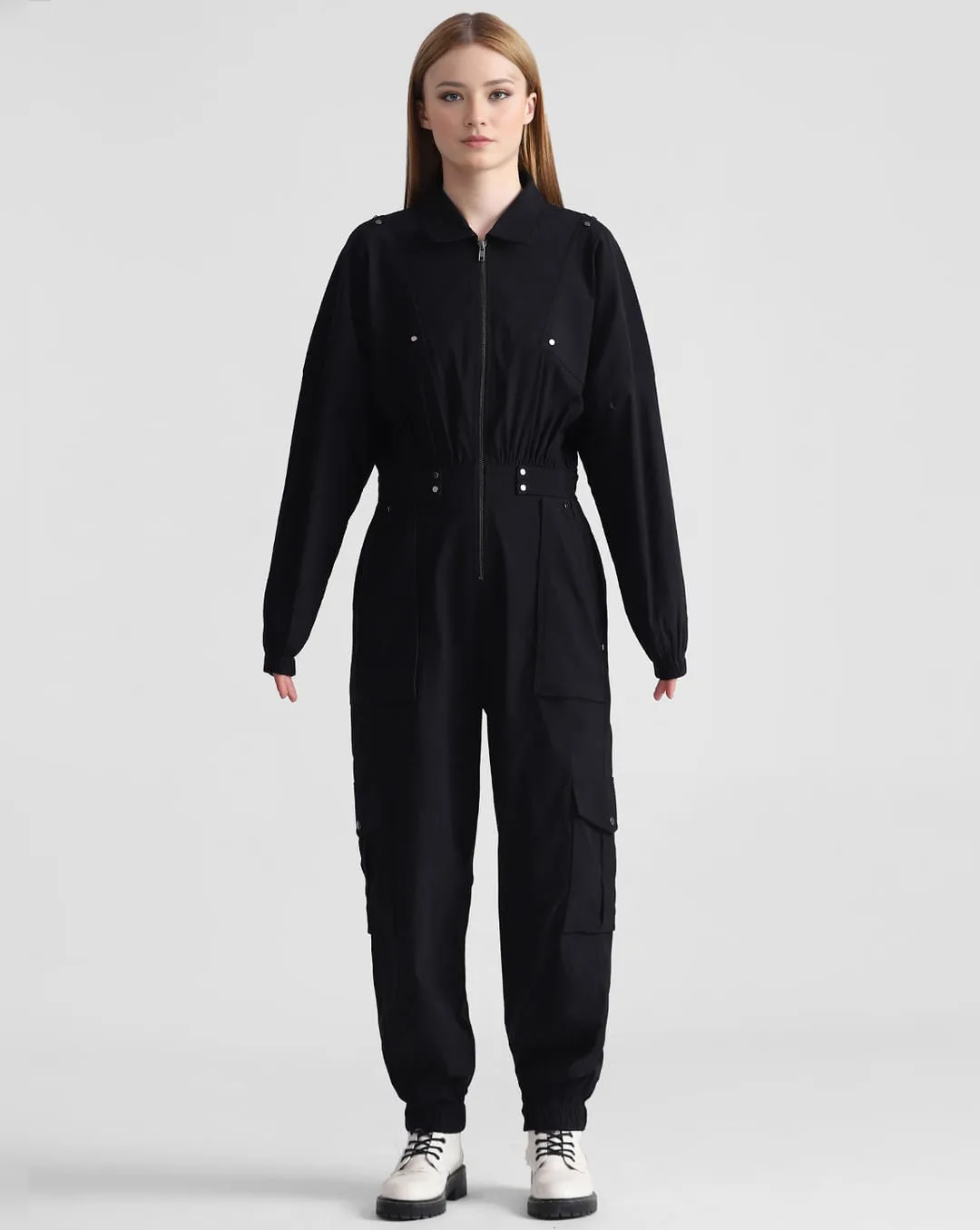 Sleek Cargo Zip Jumpsuit