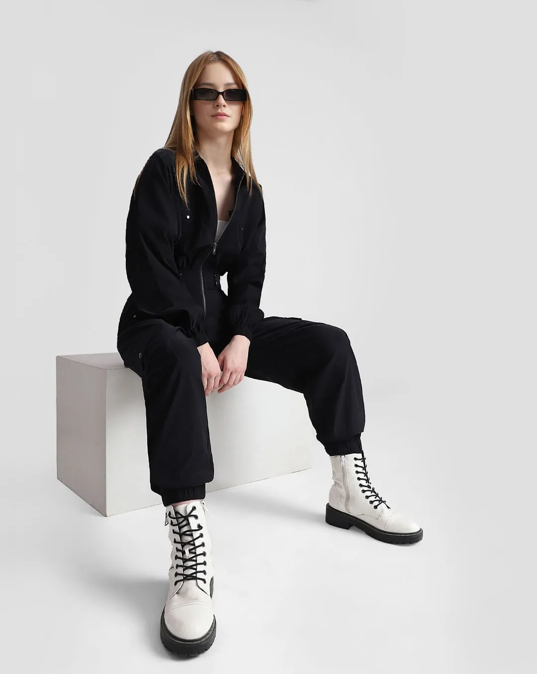Sleek Cargo Zip Jumpsuit