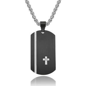 Sleek Laser Engraved Stainless Steel Pendant with Titanium Chain