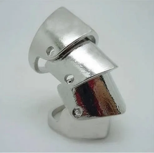 Sleek Punk Metal Armor Hinged Knuckle Ring