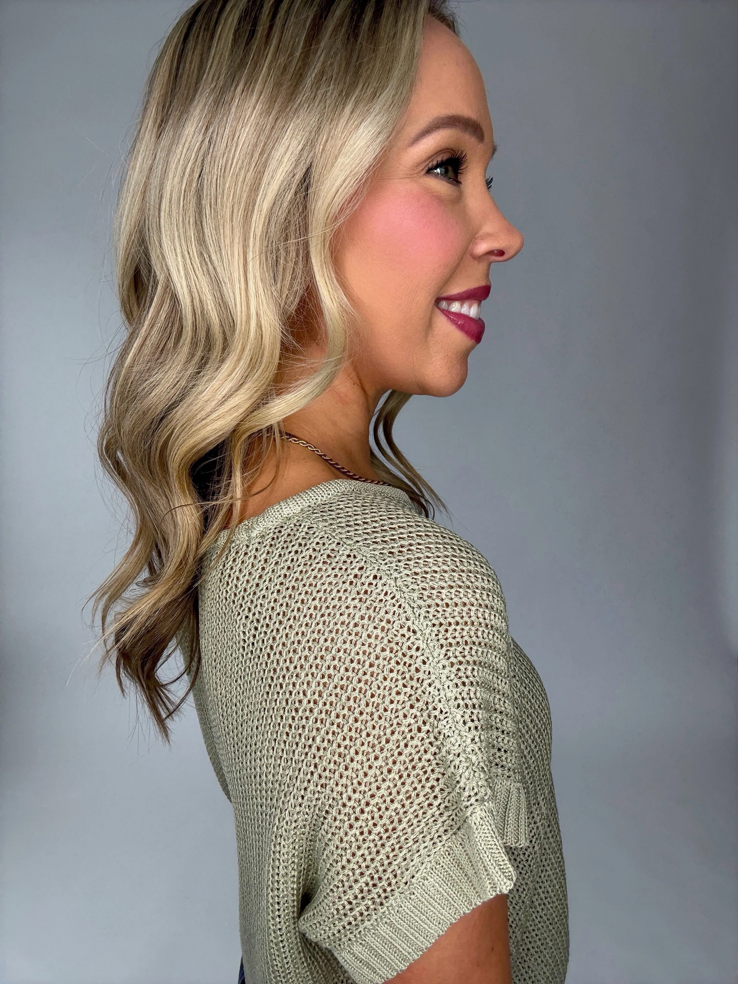 Soaking Up The Sunshine Knit Top- Sage