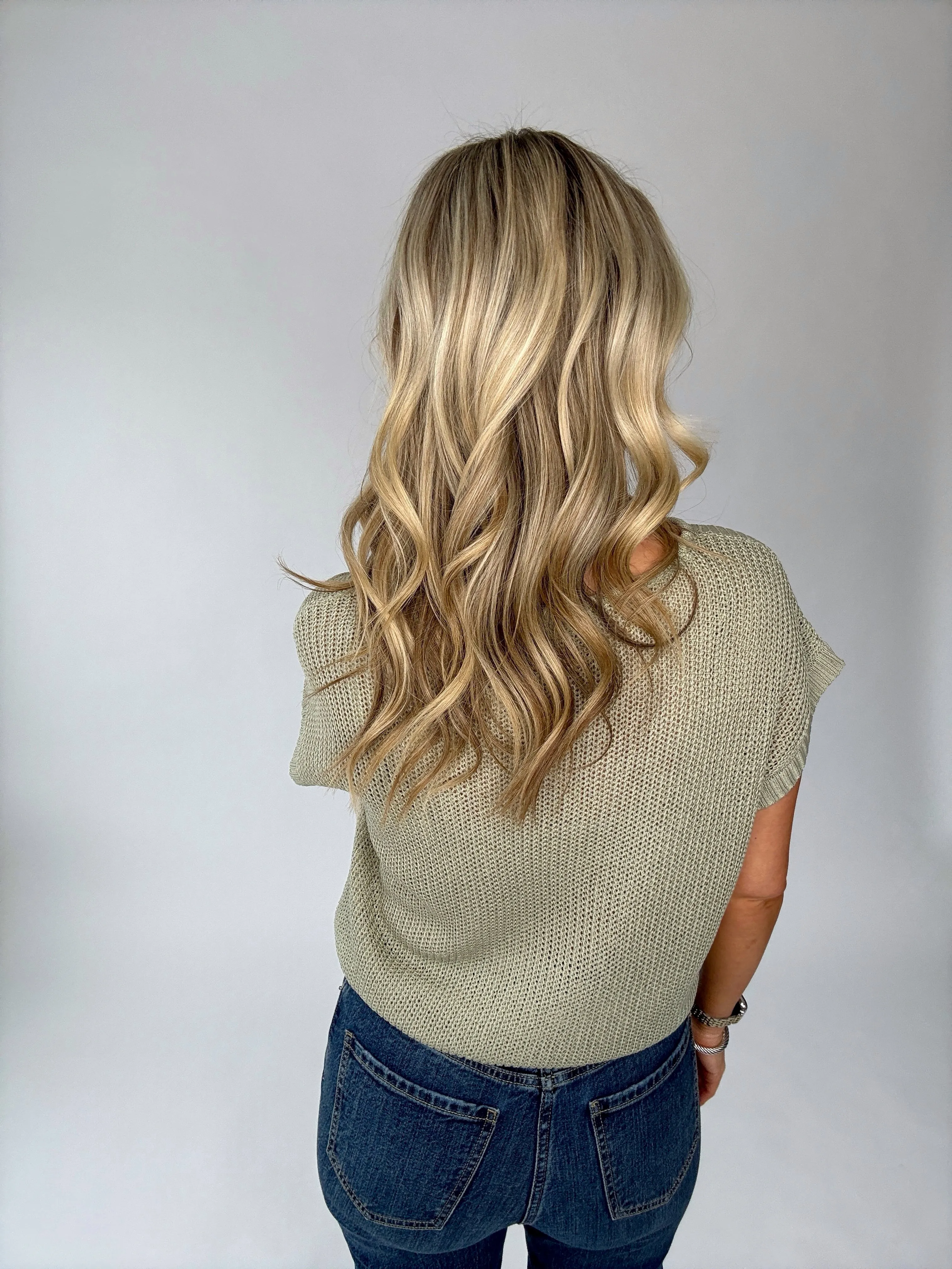 Soaking Up The Sunshine Knit Top- Sage