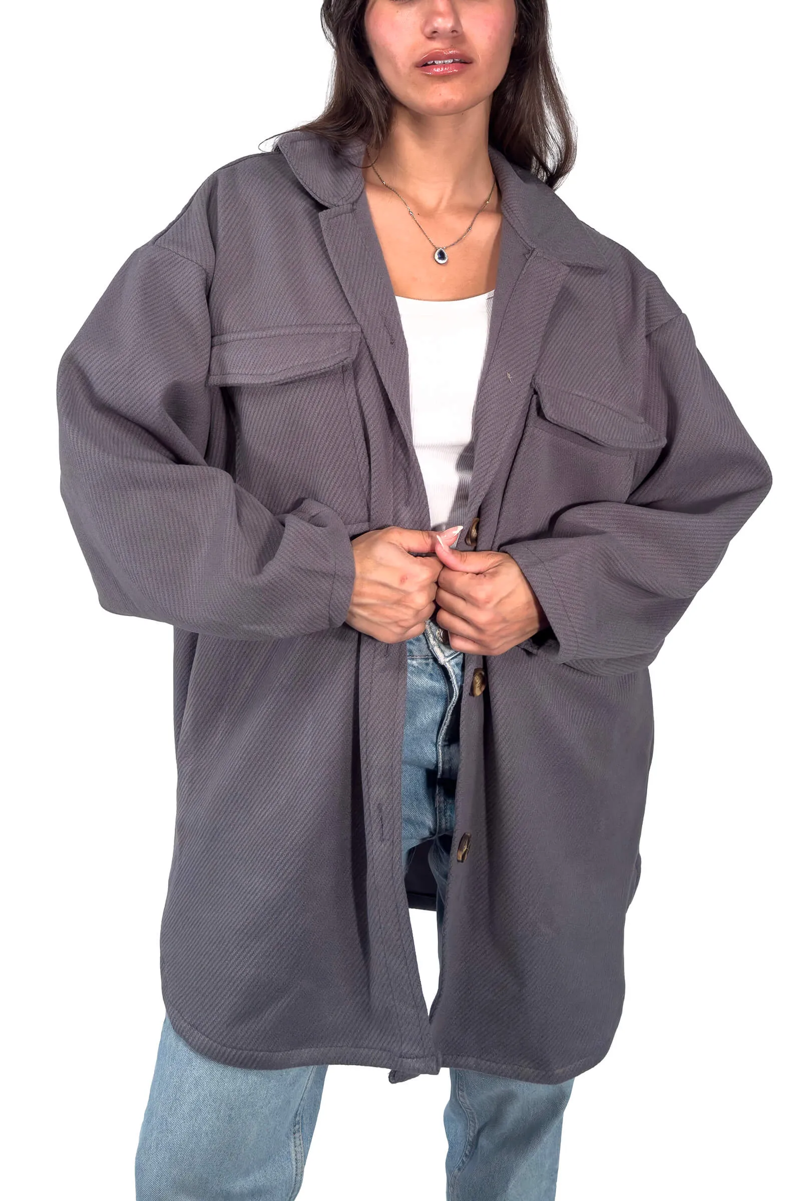 Soft Grey Ella Casual Coat