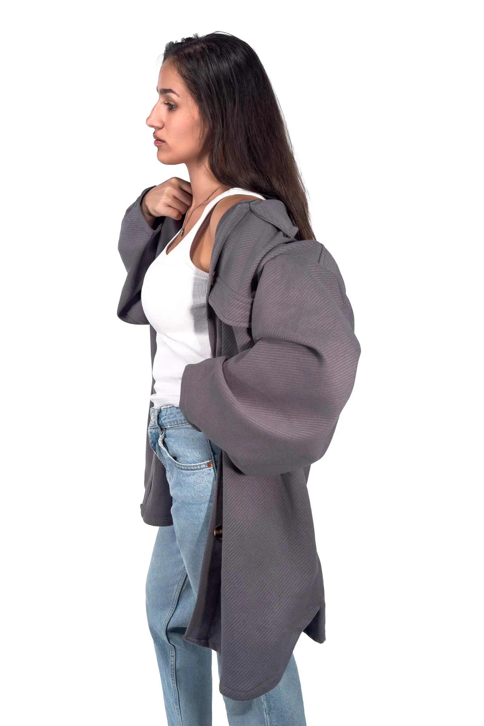 Soft Grey Ella Casual Coat