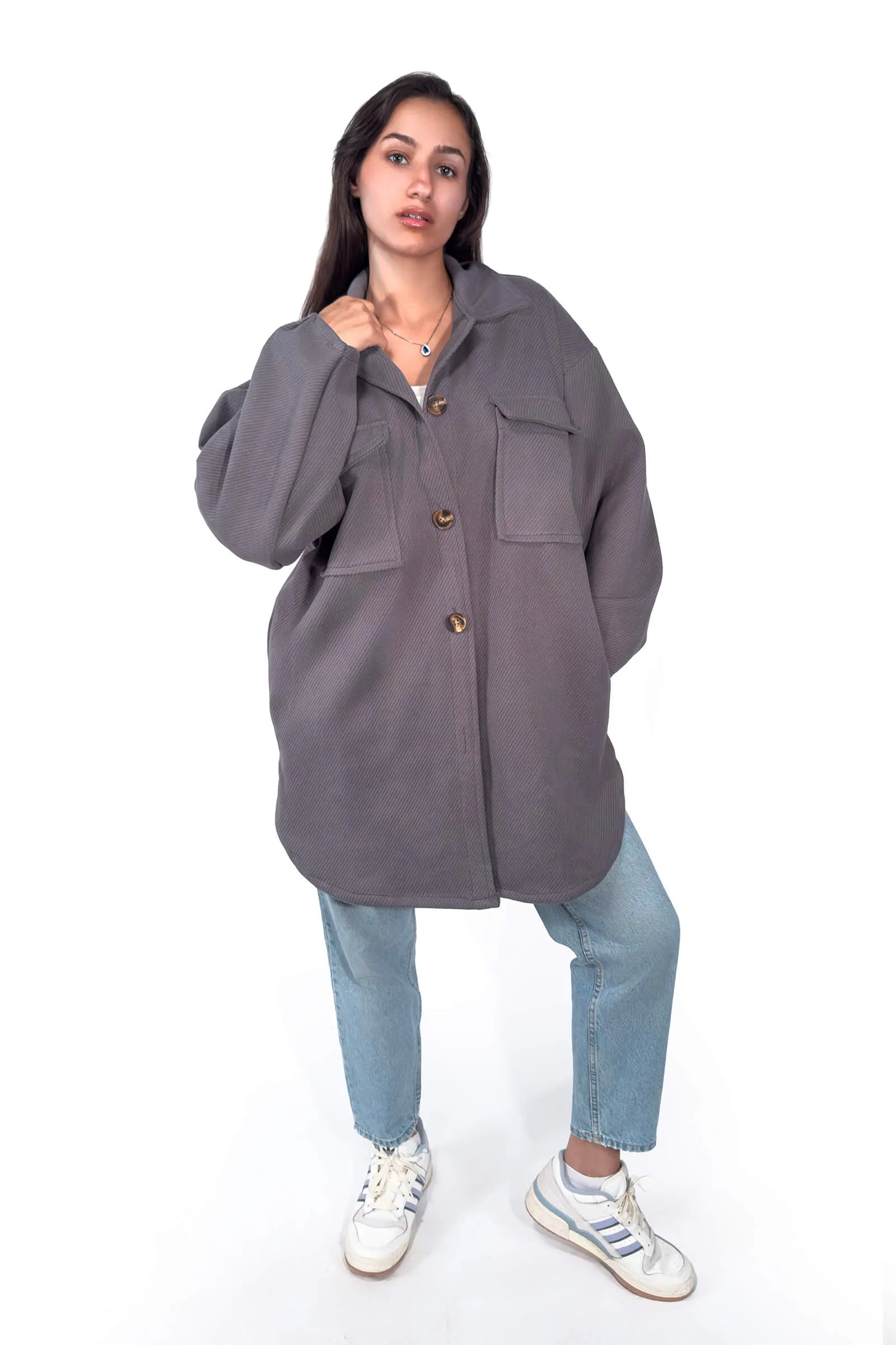 Soft Grey Ella Casual Coat