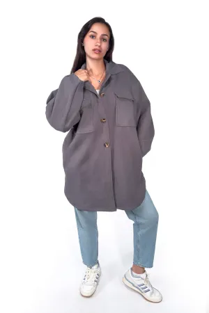 Soft Grey Ella Casual Coat