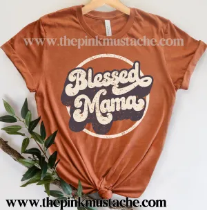 Softstyle Blessed Mama Retro Tee / Mother's Day Style / Gifts for Her