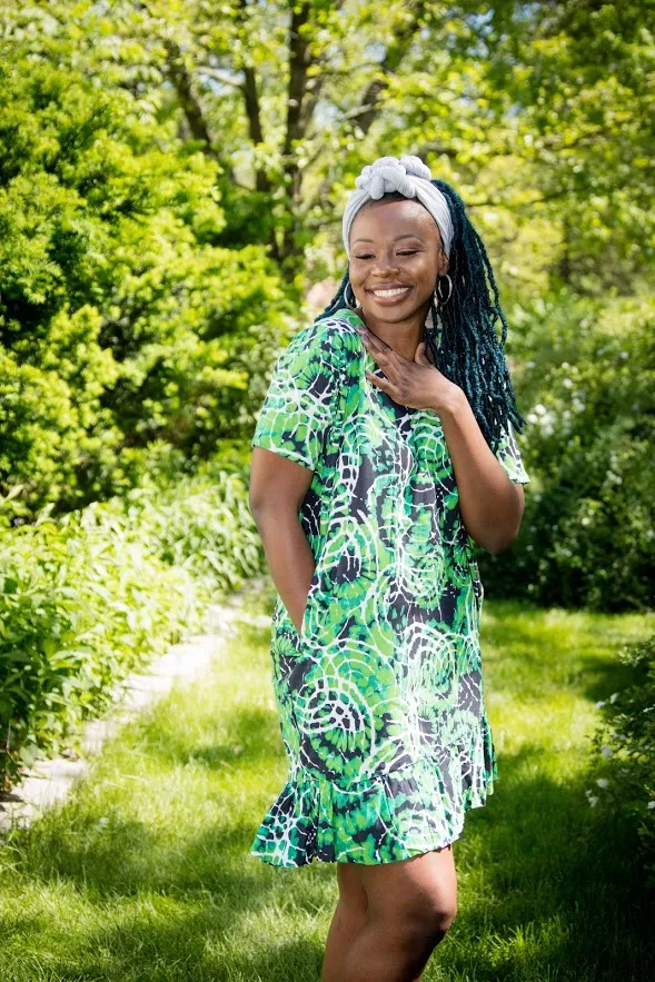 Sokoto Dress - Green Pattern