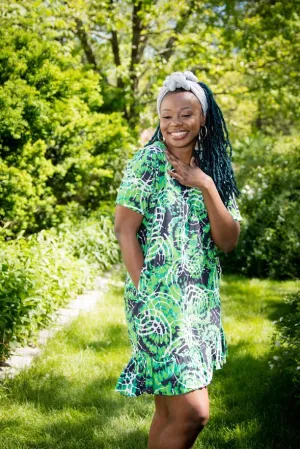 Sokoto Dress - Green Pattern