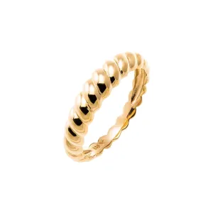 Solid Graduated Twist Band Ring 14K