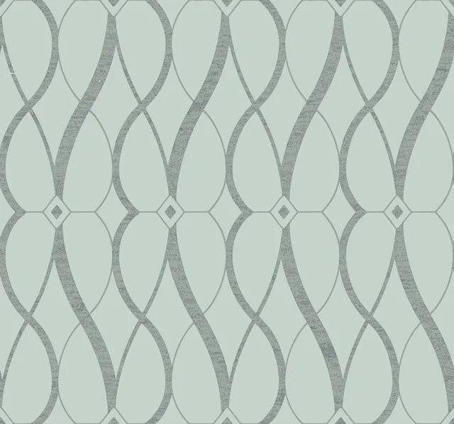 Spa & Silver Graceful Geo Wallpaper Graceful Geo