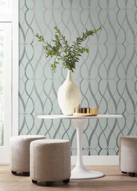 Spa & Silver Graceful Geo Wallpaper Graceful Geo