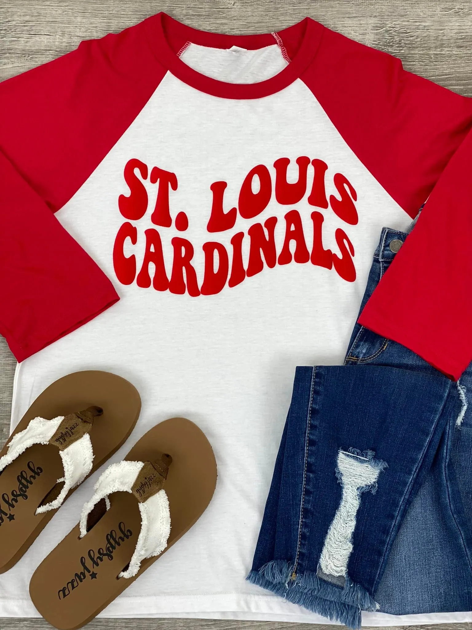 St. Louis Cardinals Retro 3/4 Sleeve Raglan