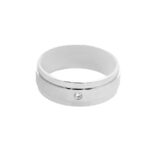 Stainless Steel Cubic Zirconia Mens Ring