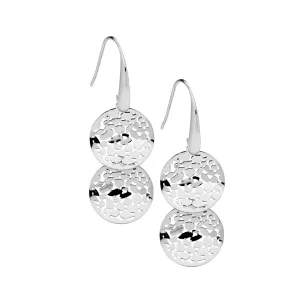 Stainless Steel Wave Disk Earrings SE268S