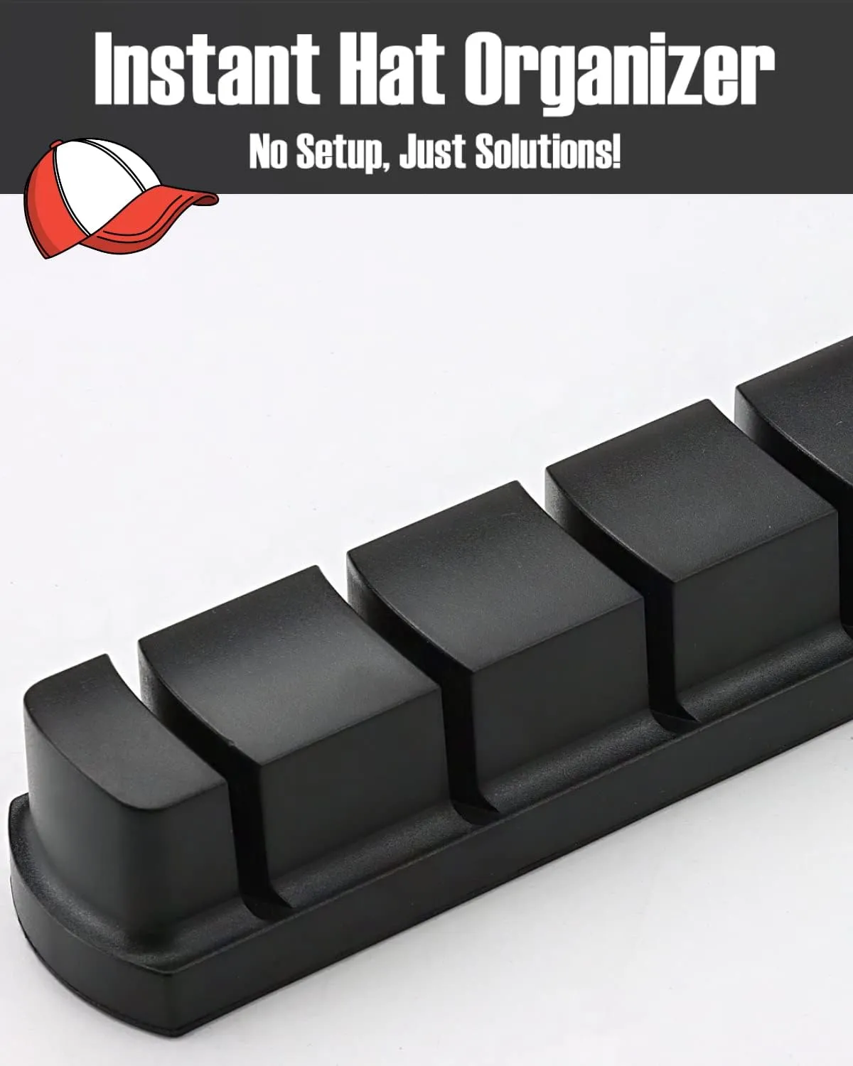 Standing Hat Rack for Fitted Basketball Caps - Storage for up to 6 hats - Free Standing - EZB