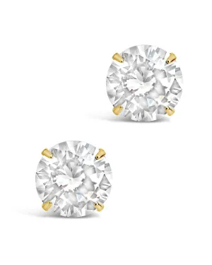 Sterling Silver 8mm CZ Stud Earrings