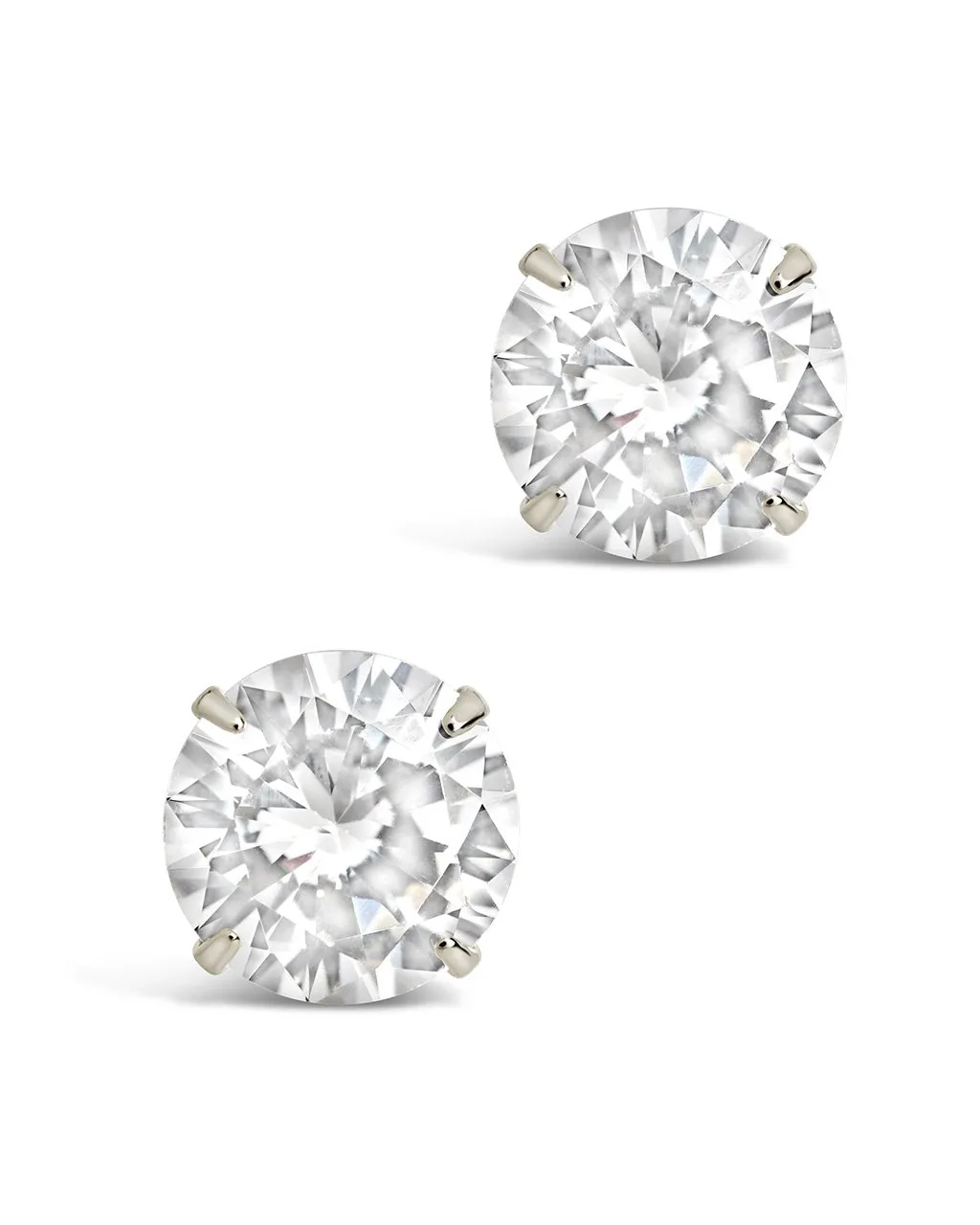 Sterling Silver 8mm CZ Stud Earrings