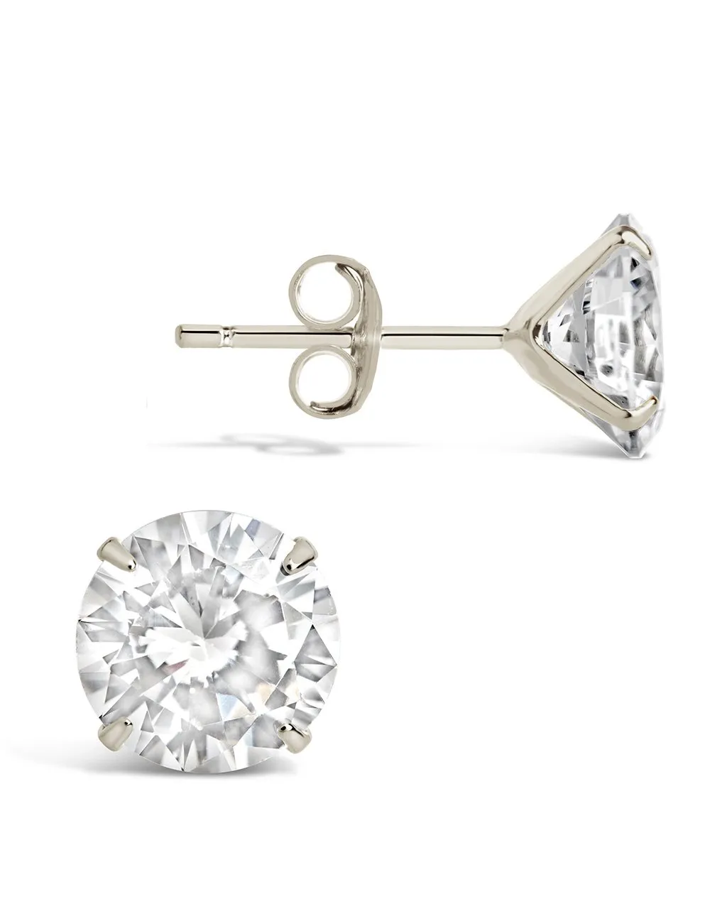 Sterling Silver 8mm CZ Stud Earrings