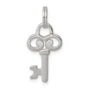 Sterling Silver Polished Key Charm Pendant