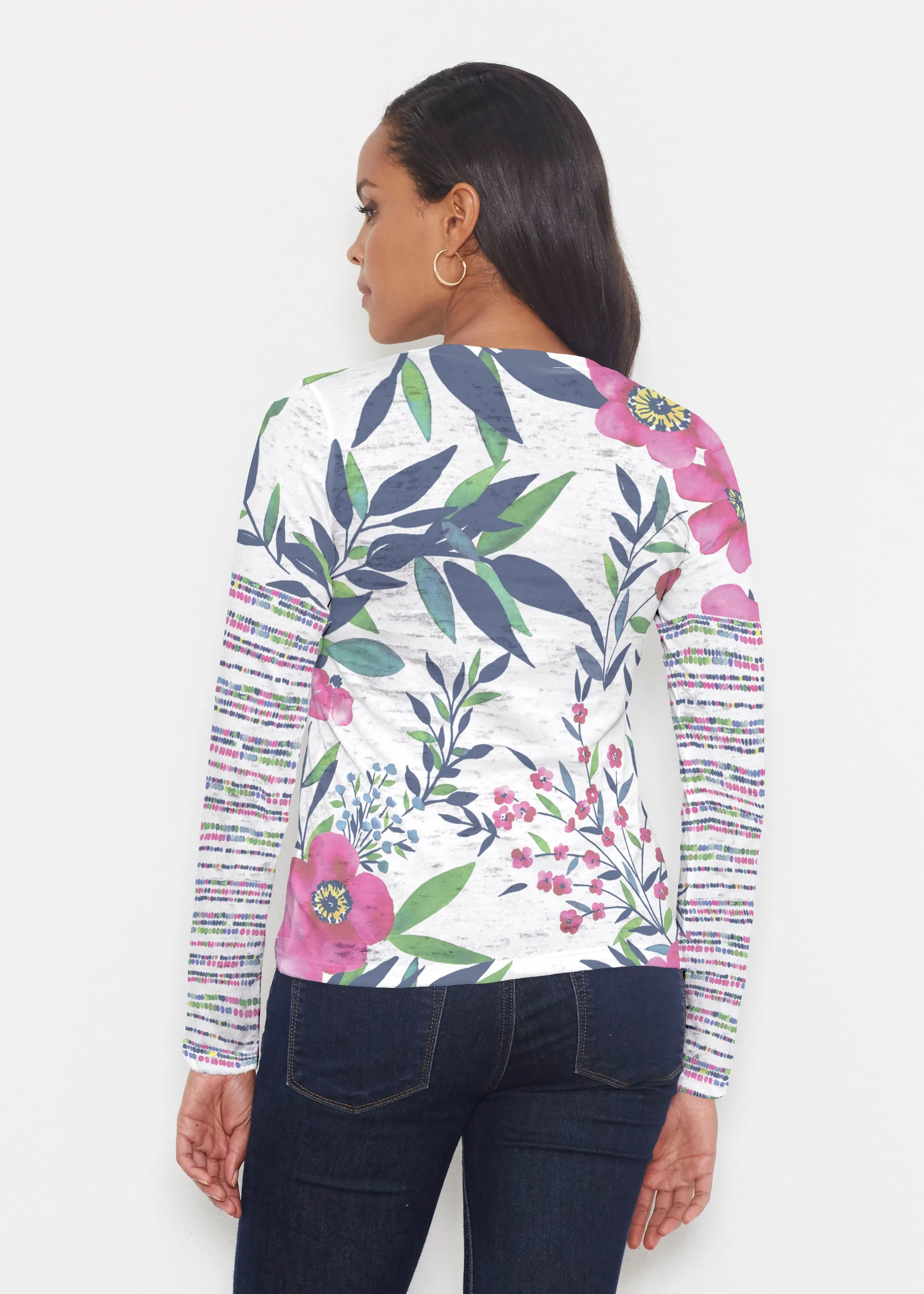 Summer Floral (13423) ~ Signature Long Sleeve Crew Shirt