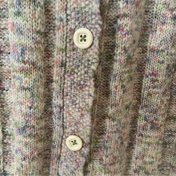 Sundance Long Confetti Cable Knit Hooded Button Front Long Cardigan