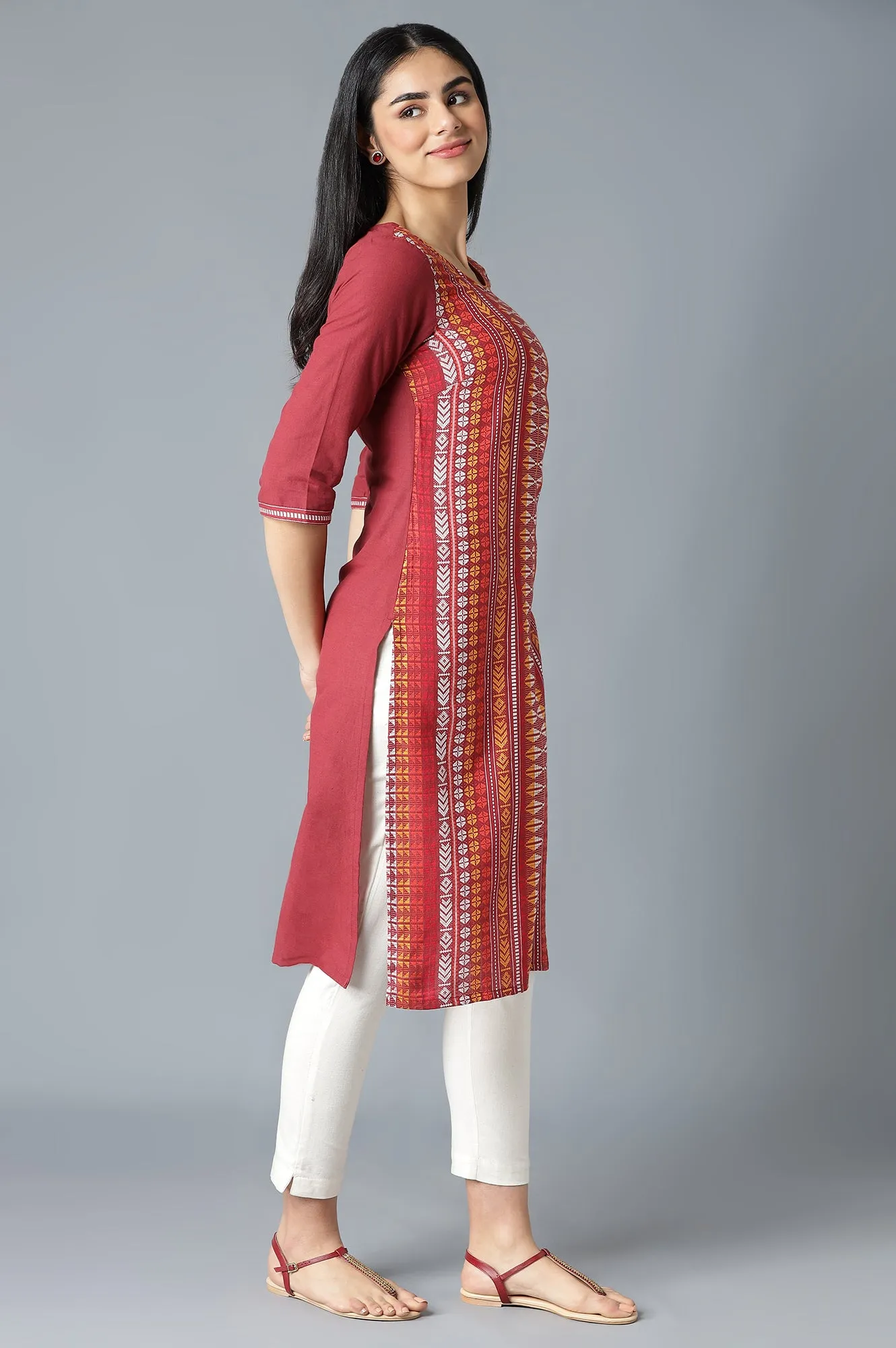 Sundried Red Ethnic kurta