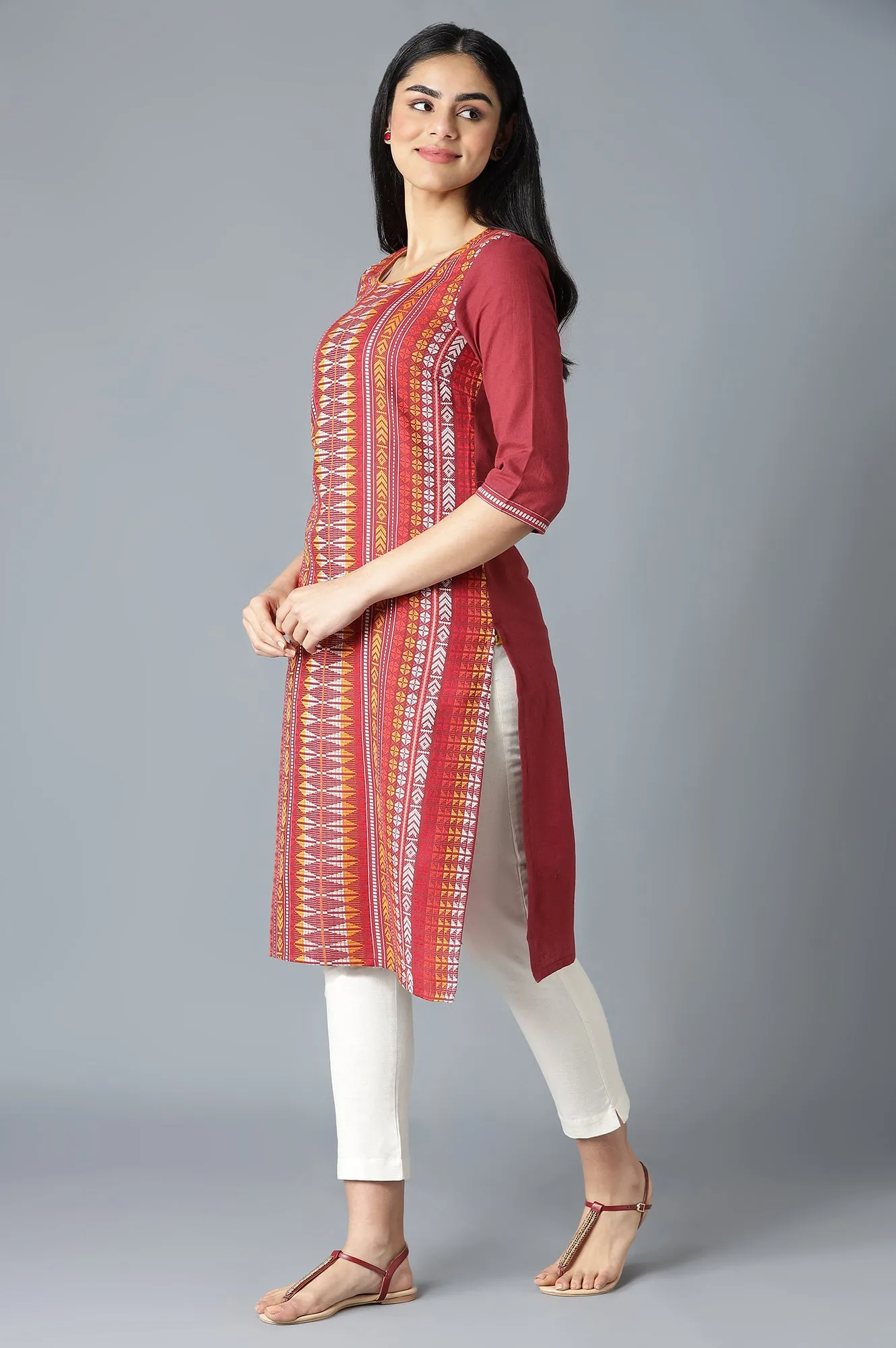 Sundried Red Ethnic kurta