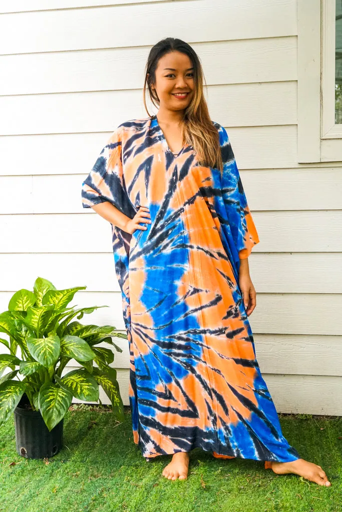 Sunset Ripple Tie Dye Kaftan