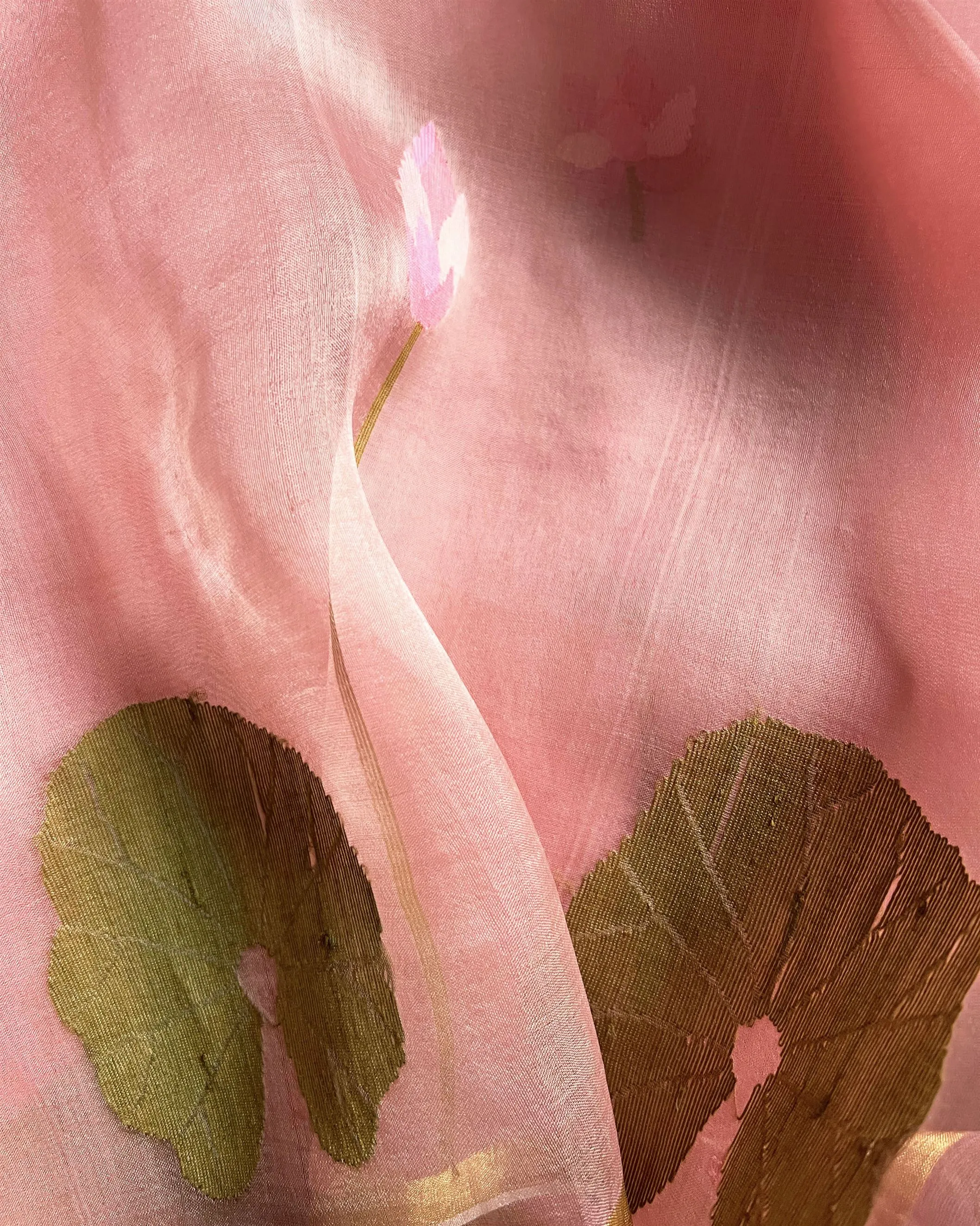 Suparna Som nalini sari 48 inch width by 5.5 meter length Pink silk - delivery Time 8 weeks Festive 24 LOOK-07