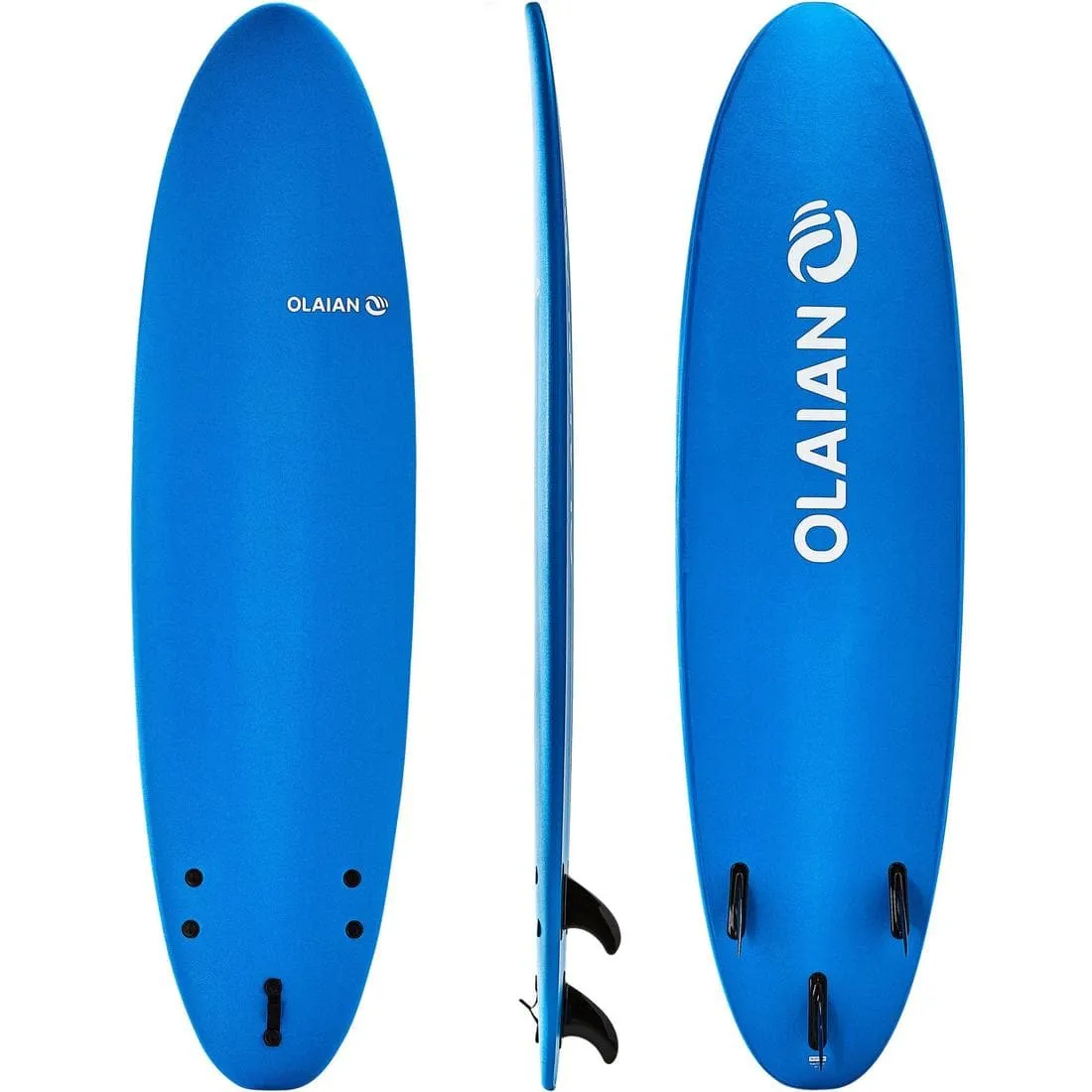 SURF MOUSSE 100 7'. Livrée avec 1 leash et  3 ailerons.