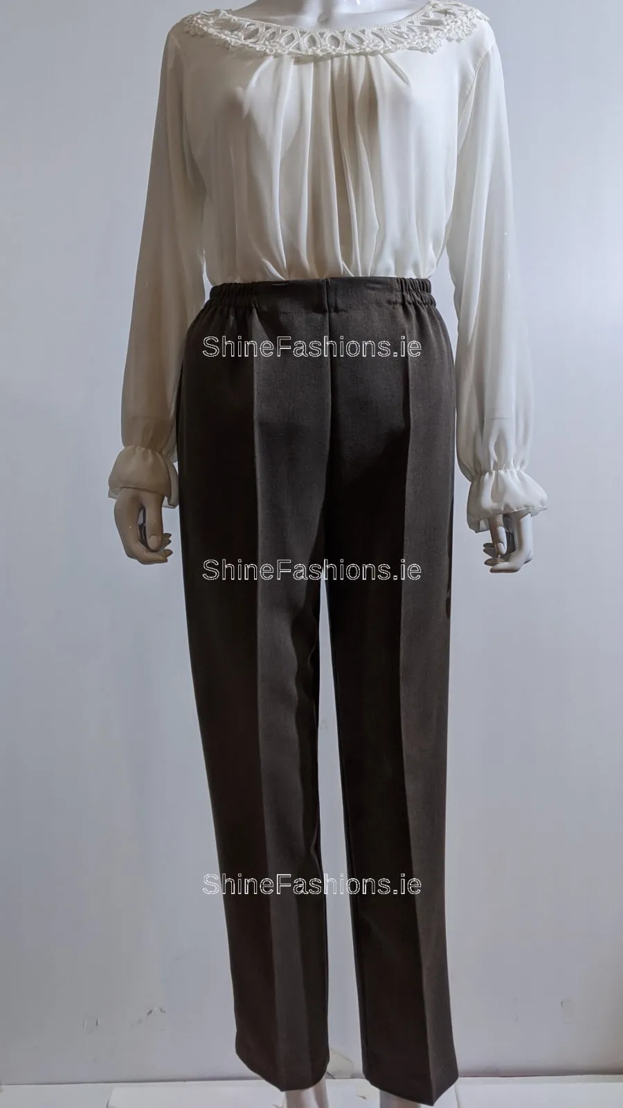 Taupe Fully Elasticated Waist Pocket Trouser